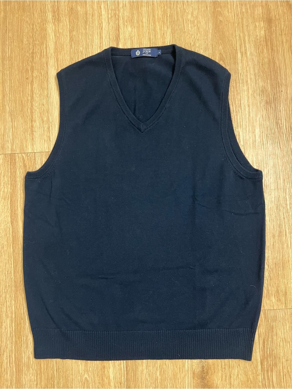 J. Crew Men's V-Neck 100% cotton Sweater Vest — Dark Navy
